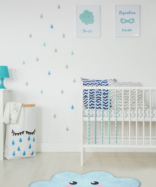 Simple, white baby bedroom