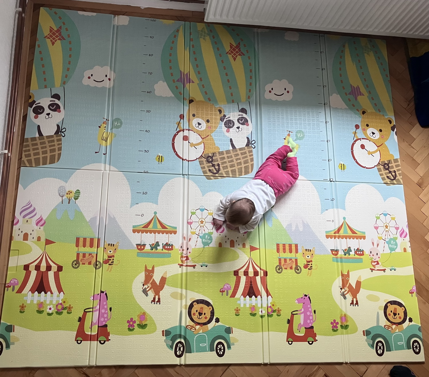JOY sklopiva podloga sa dva lica Luna park + Vesela ABCeda 180x200x1 cm Slika 4