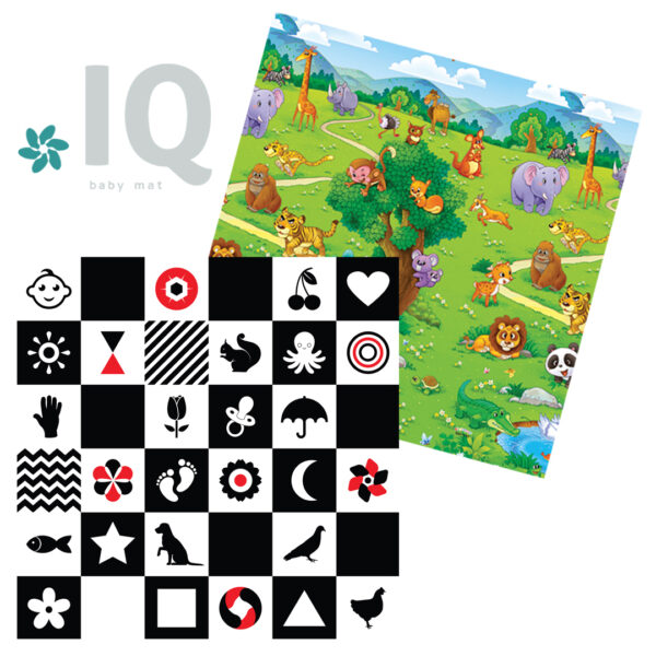 IQ sklopiva podloga  Kontrasti + Zoo vrt 150x200x1 cm
