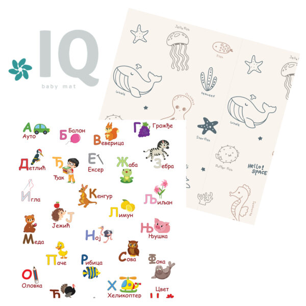 IQ sklopiva podloga Azbuka + Okean 150x200x1 cm