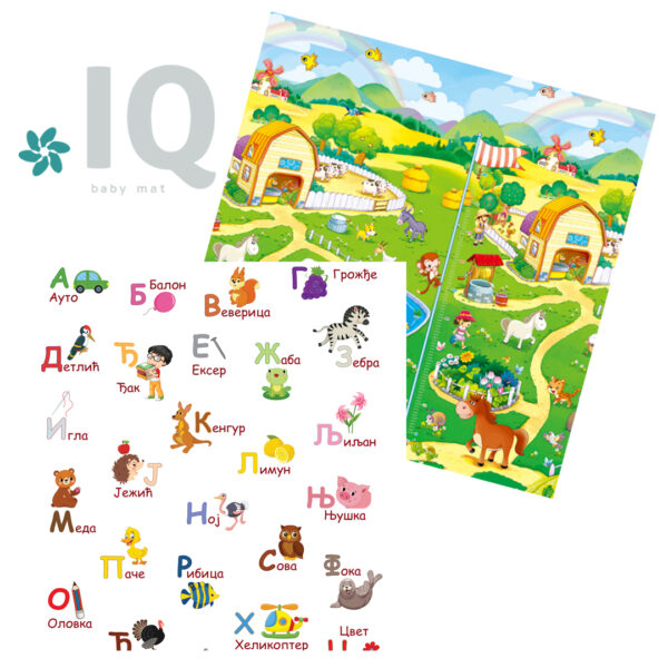 IQ podloga Azbuka + Vesela farma 150x200x1 cm