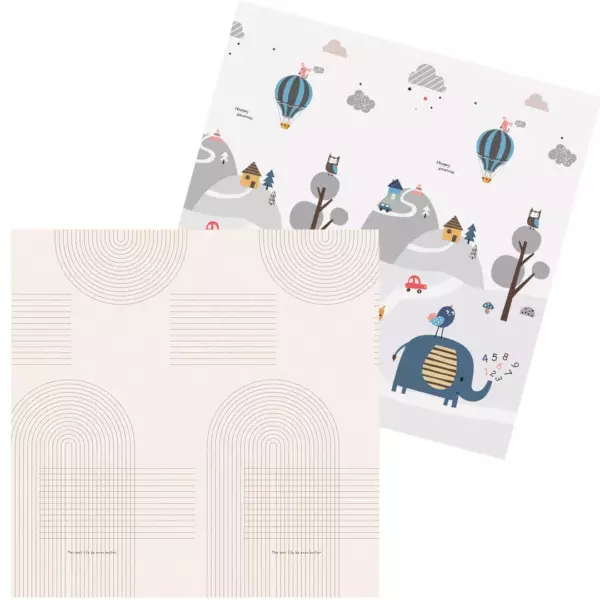 JOY sklopiva podloga sa dva lica Grey Deco+Slon u planini 150x200x1 cm