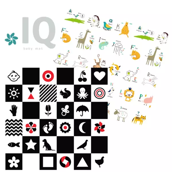 IQ sklopiva podloga sa dva lica Kontrasti + Nova ABCeda 150x150x1 cm