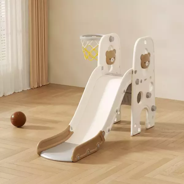 Dečji tobogan sa košem “Meda 2” 145 cm (braon beli)